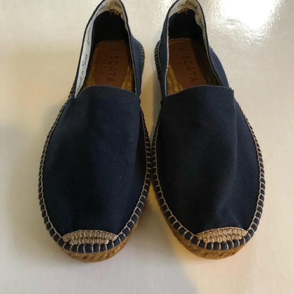 VISCATA Women’s Navy Espadrilles NWOT Sz 42